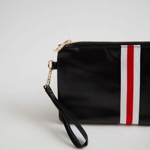 Funky Monkey - Black with White & Red Stripe Accent Clutch